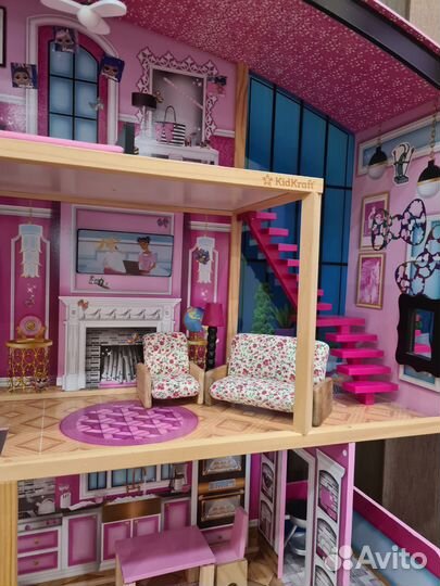 Кукольный дом для барби с мебелью