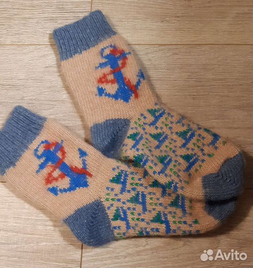 Носки шерстяные вязаные