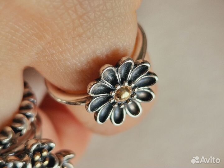 Кольцо пандора гербера с золотом