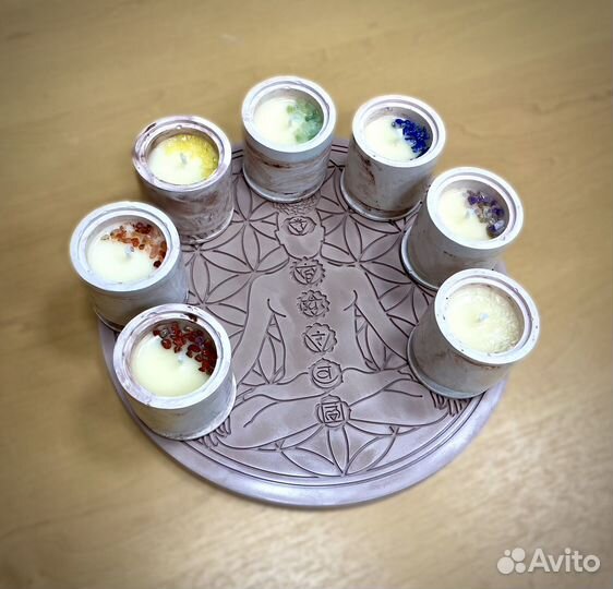 Чакры, натуральные ароматические свечи, набор