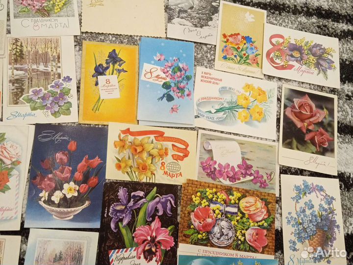 Чистые открытки СССР 8 марта праздники