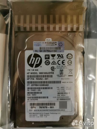 Жесткий диск hp 1tb 7.2k sas 12g 2.5