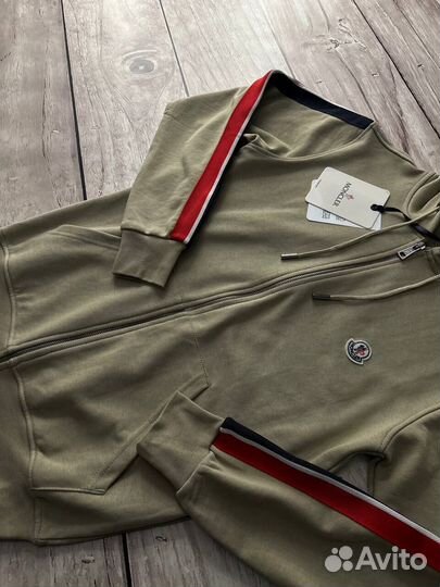 Зип худи Moncler бежевый люкс