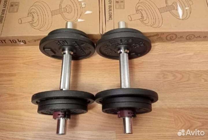 Гантели разборные, гири, скамья для пресса