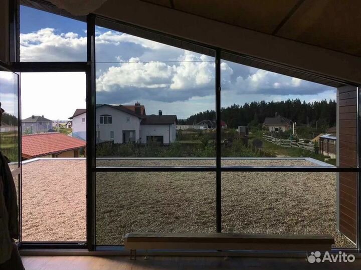 Окна двери алюминиевые панорамные тонированные