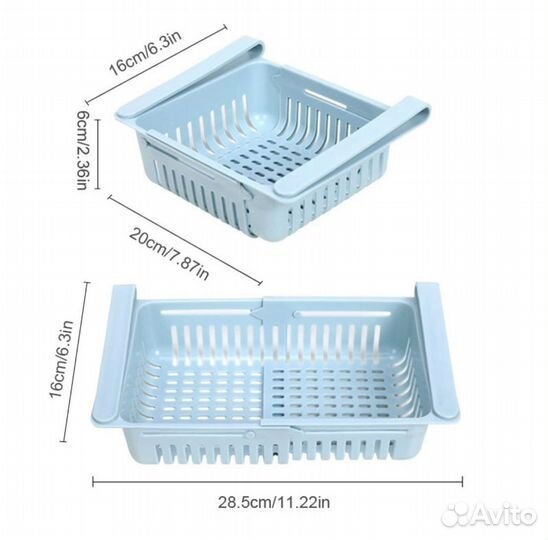 Контейнер-органайзер для холодильника раздвижной