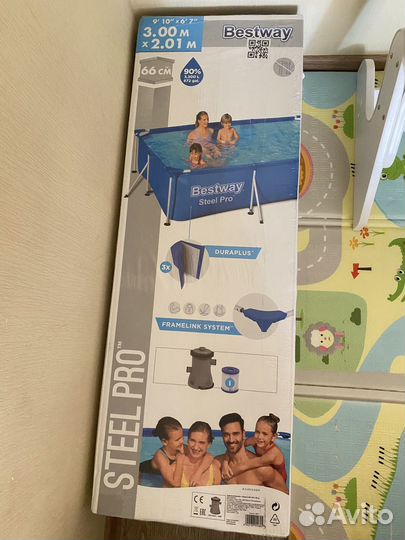 Каркасный бассейн новый 300*201*66 с фильтром