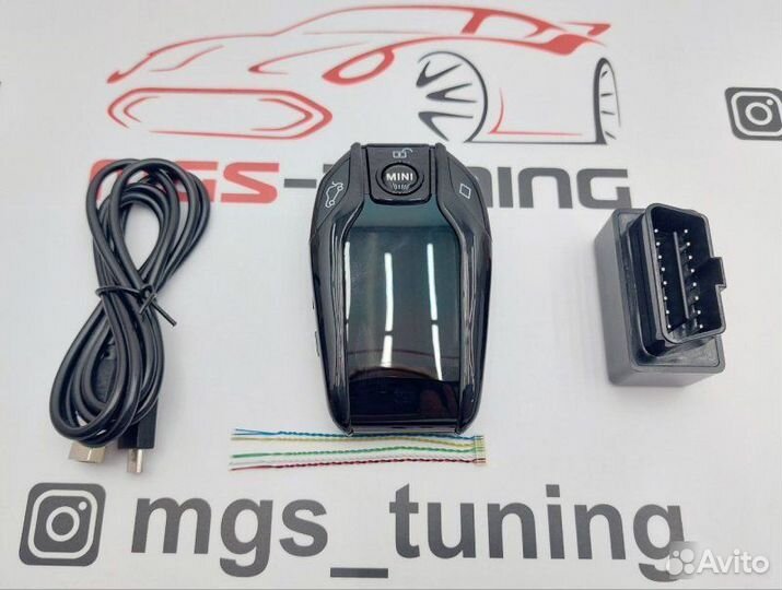 Смарт ключ Mini Cooper дизайн BMW черный с экраном