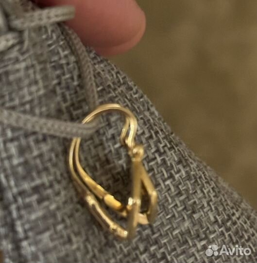 Серьги Ромбики 750 жёлтые СССР