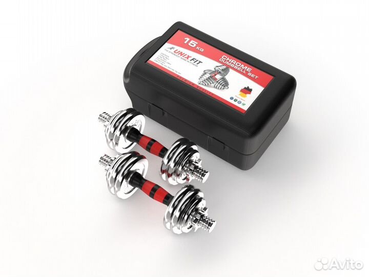 Набор гантелей unixfit в кейсе 30kg