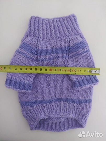 Вязаные кофточка и шапочка для собачки или котика