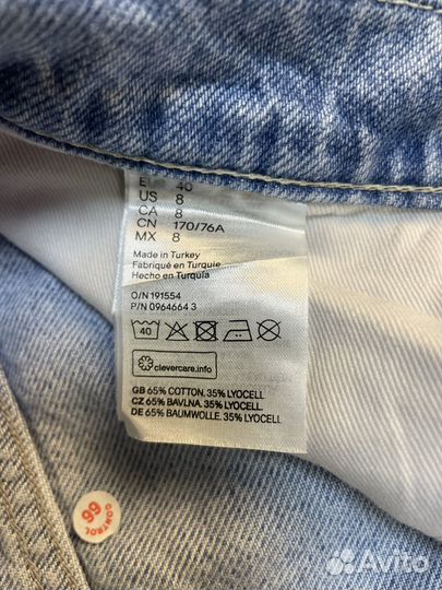 H&M Джинсы на молнии с порезами LEE голубые EUR 40