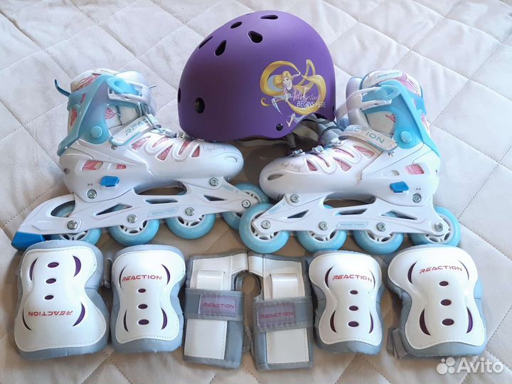 Детские ролики 36-39 размер + шлем и защита