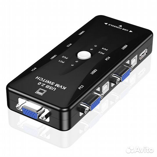 Переключатель KVM USB 2.0 на 4 порта VGA/USB-A/USB