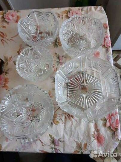 Хрустальные вазы, салатники