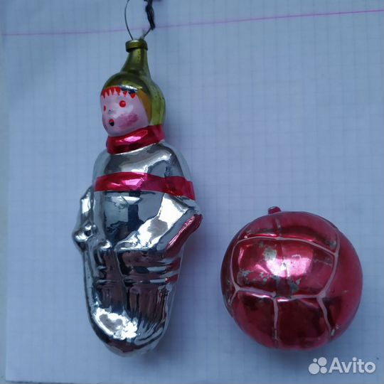 Елочные игрушки СССР, мальчик, дед Мороз, дедушка