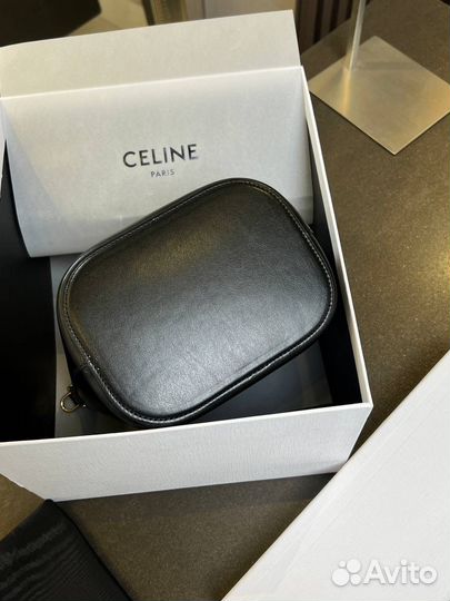 Сумка с ручкой Celine натуральная кожа чёрная