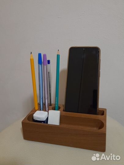Деревянный органайзер для канцелярии