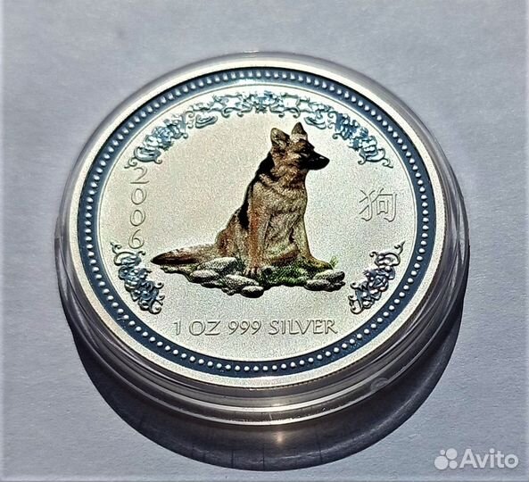 Австралия 1 доллар 2006 год Собаки / серебро