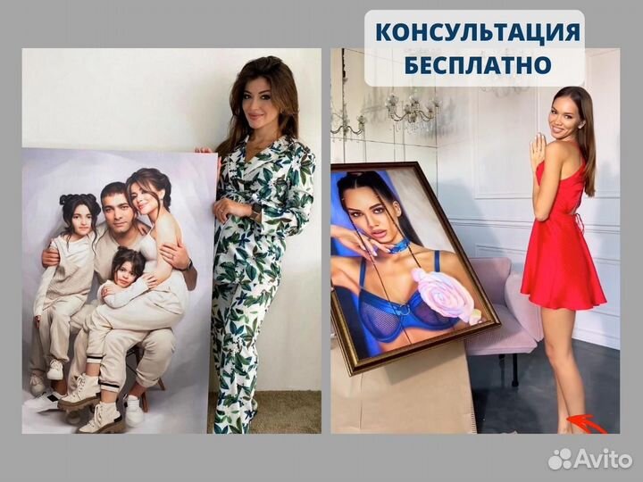 Портреты по фото на холсте. Свое производство