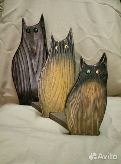 Статуэтка коты деревянные