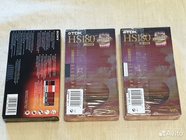 Новые видеокассеты TDK E-180 hsen, sony E-240 VG