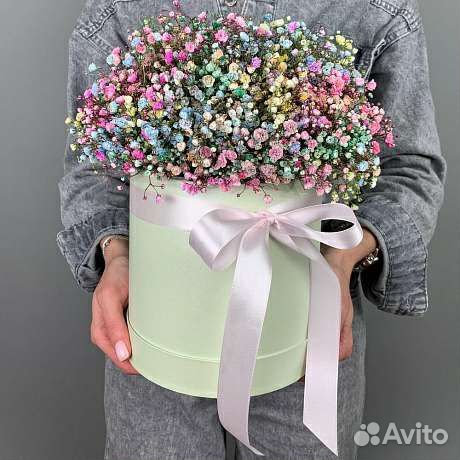 Гипсофила в большой коробке доставка букеты цветы