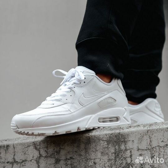 Nike Air Max 90 белые (кожа)