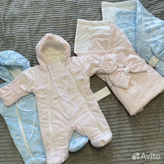 Конверт и комбенизон для новорожденного новый