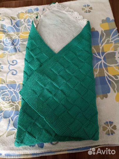 Плед детский вязаный ручная работа