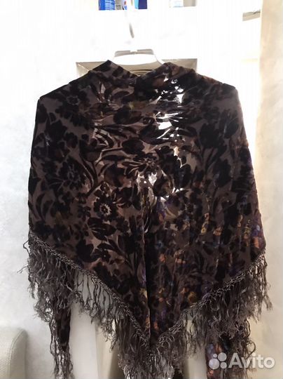 Платок нат. шифон с панбархатом СССР