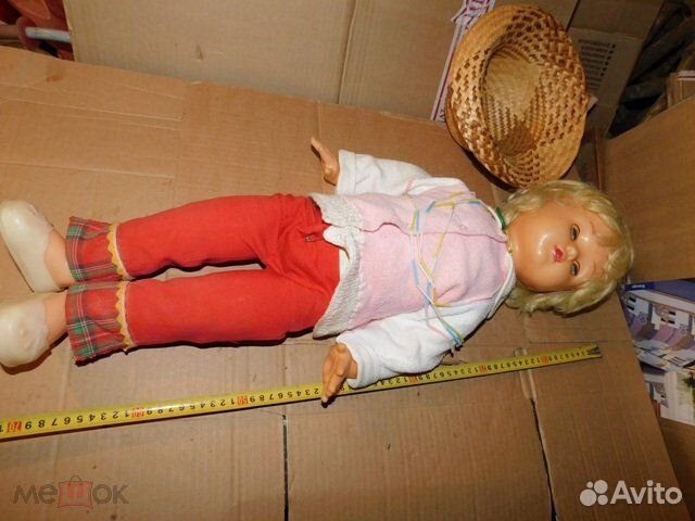 Старинная, детская красивая кукла 70ст 70 см