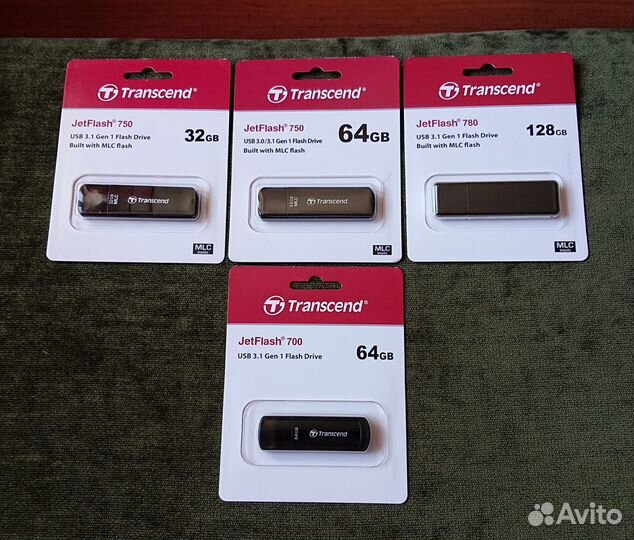 USB флешки Transcend 700/750/780 MLC 32/64/128GB