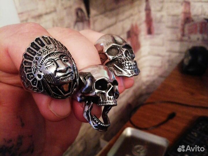 Печатка череп, индеец