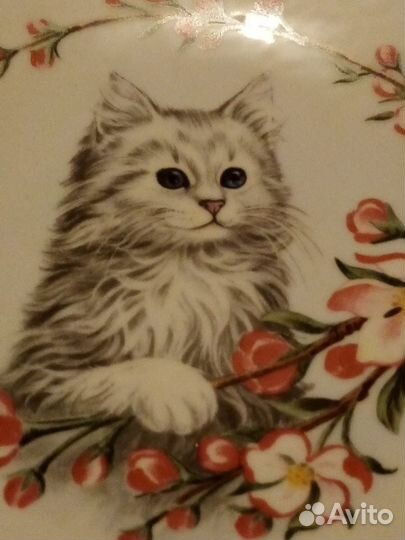 Настенная тарелка Кошка Чехия Винтаж