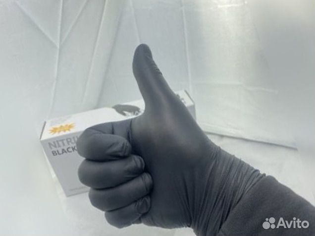 Перчатки черные нитрил XS S M L XL тату перманент