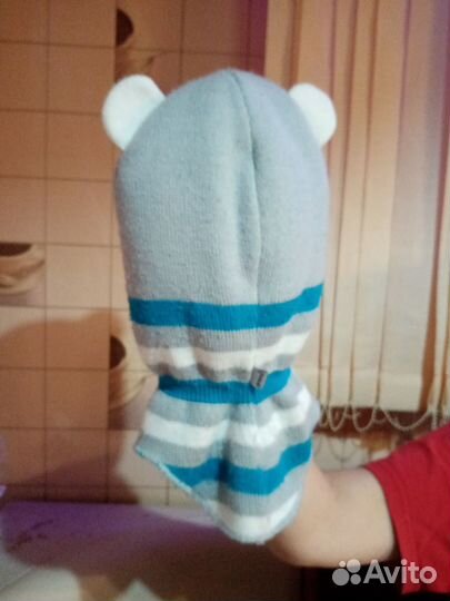 Шапка шлем зимняя для мальчика 1-2 года