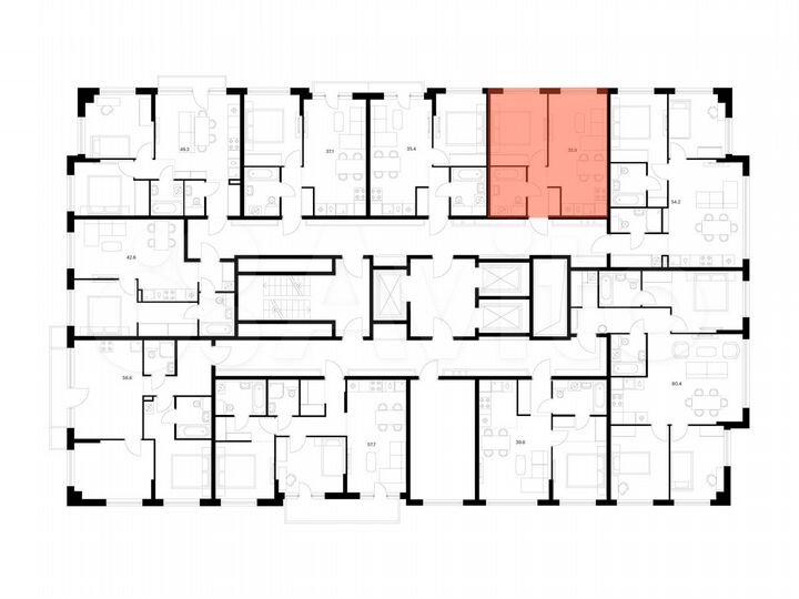 1-к. квартира, 35,9 м², 22/23 эт.