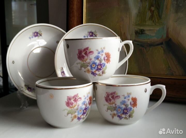 Чайные пары, чашка дфз Вербилки СССР фарфор