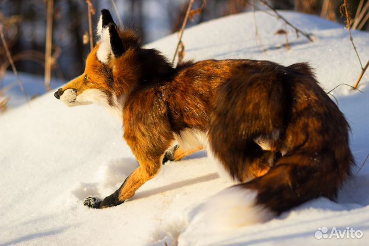 Лиса интерьерная игрушка из искусственного меха