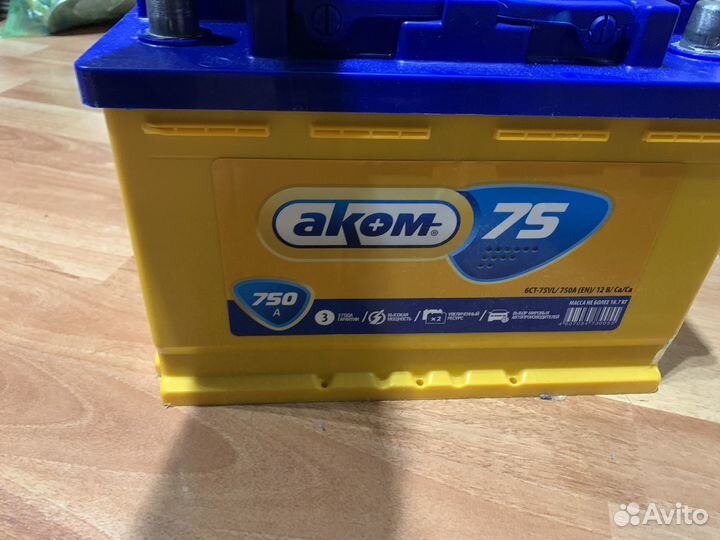 New.Аккумулятор 75 ач 750 А, прямая полярность