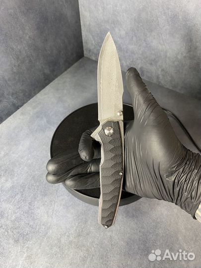 Нож складной из дамасской стали
