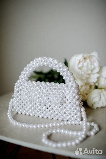 Сумка из бусин хрустальных/акриловых/жемчужных