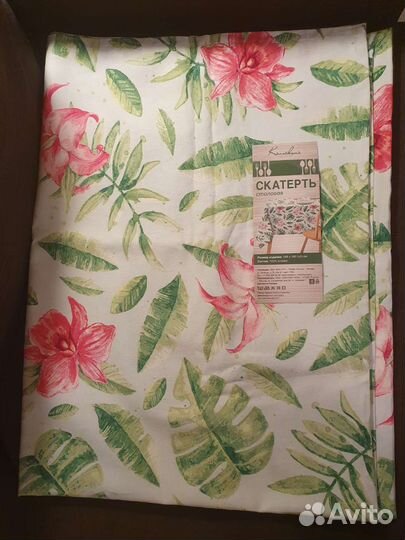 Скатерть тропический рисунок 100 хлопок