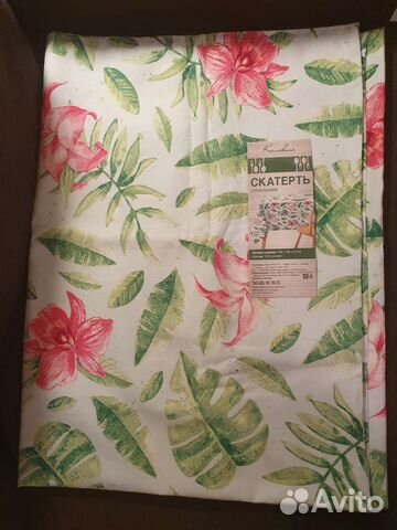 Скатерть тропический рисунок 100 хлопок