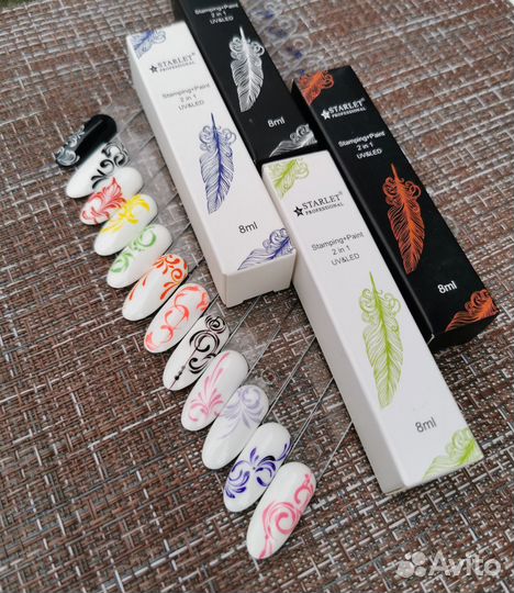 Гель-краска для стемпинга и дизайна ногтей 2в1