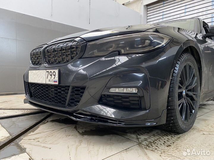 Сплиттер + лезвия перфоманс BMW G20 Мпак Мтех