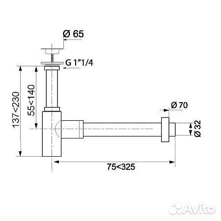 Сифон wirquin lineis мат белый 1 х 32 выпуск