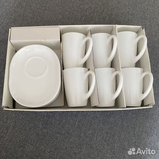 Набор чашек с блюдцем для чая и кофе