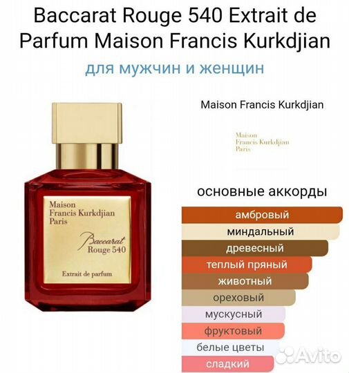 Духи парфюм Бакарат красный (baccarat)